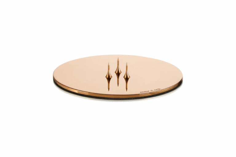 Kaarshouder Plaat Rosegoud Glanzend 9cm