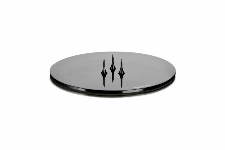 Kaarshouder Plaat Zwart Glanzend 9cm