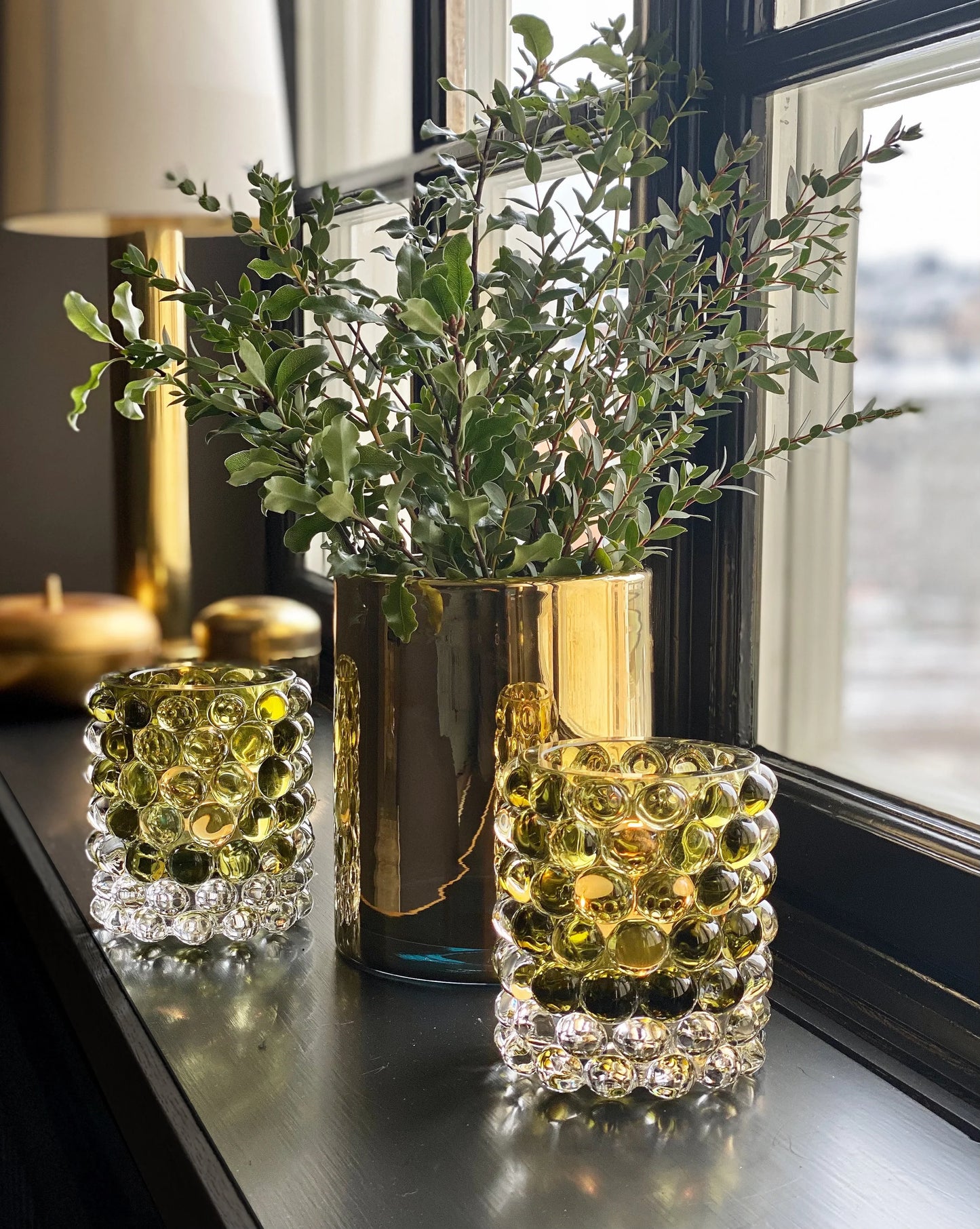 Kaarsenhouder Hurricane Lamp Medium – gold