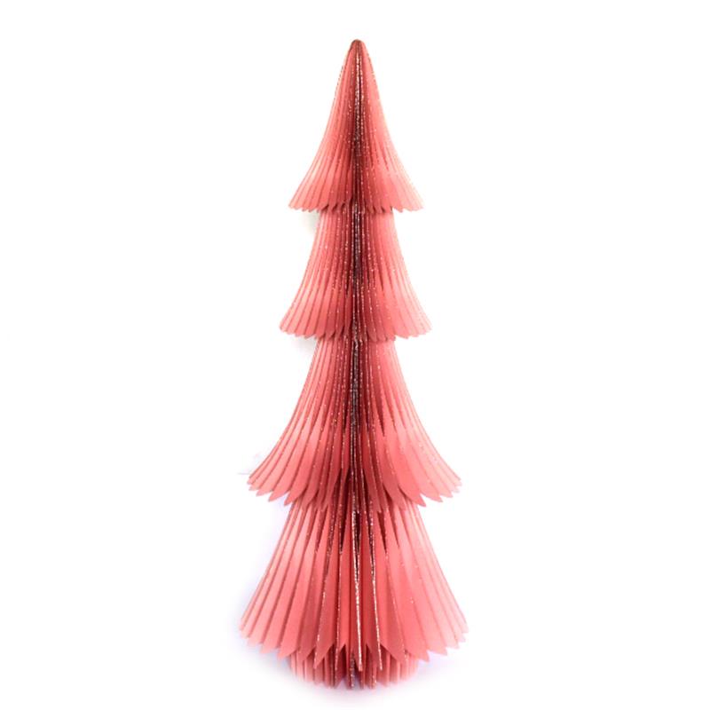 Honeycomb boom roze met glitters H120 cm