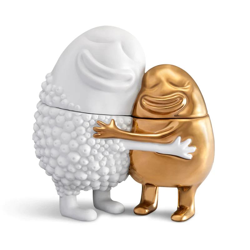 Haas knuffel box wit en goud