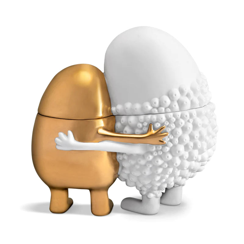 Haas knuffel box wit en goud