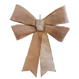 Lichtroze/champagne velvet strik met glitter 25cm