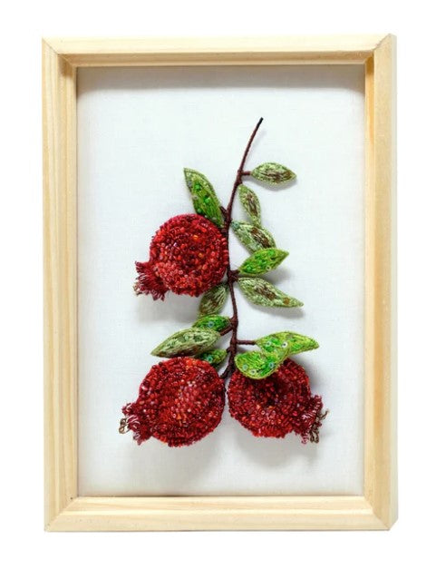 Pomegranates Beaded Art