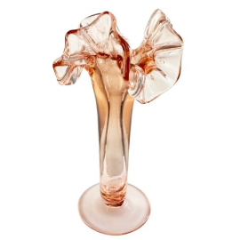 Roze glazen bloemenvaas H20cm