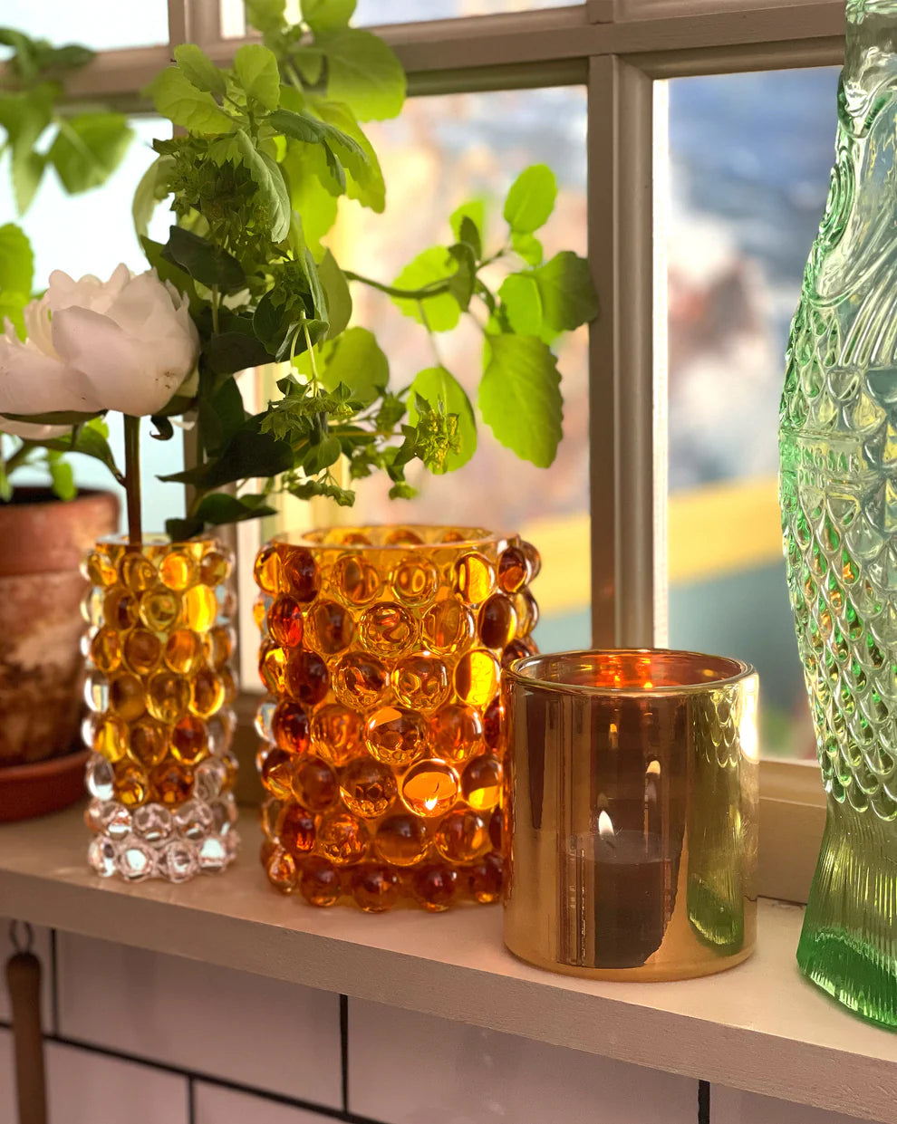 Kaarsenhouder Hurricane Lamp Small – gold