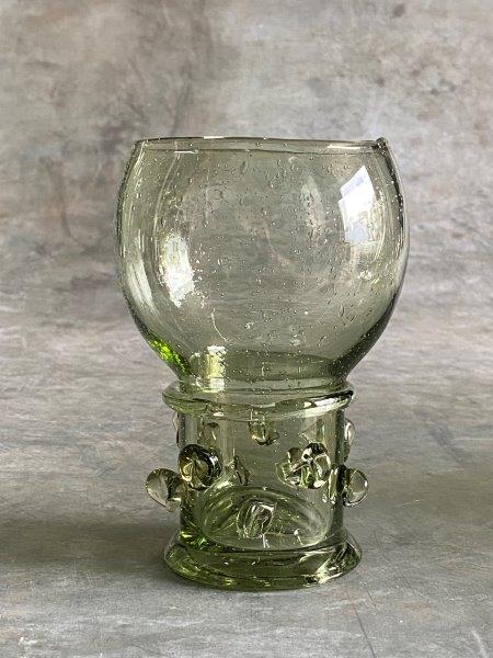 Glazen Groene beker d9,5xH13,5cm