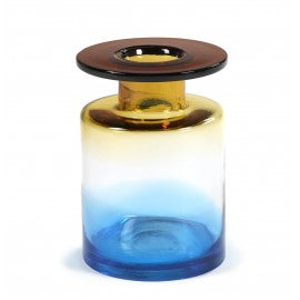 Vaas Wind & Fire, glas, blauw/amber M