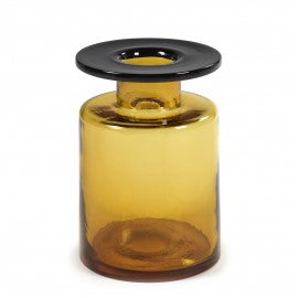 Vaas Wind & Fire, glas, amber/zwart M