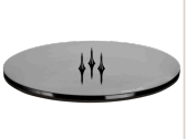 Kaarshouder plaat zwart glanzend 12 cm