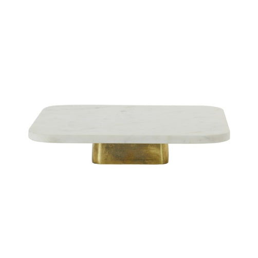 Plateau marmer - antiek brons 33 x 33 H6,5 cm