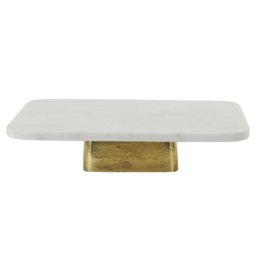 Plateau marmer - antiek brons 40 x 40 H8,5 cm