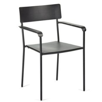 Stoel August met armleuning zwart