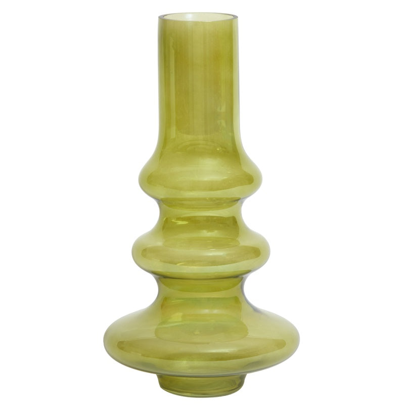 Glazen vaas olie - donker groen D21,5 H40,5 cm