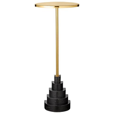 Solum bijzettafel zwart/goud (h78cm)