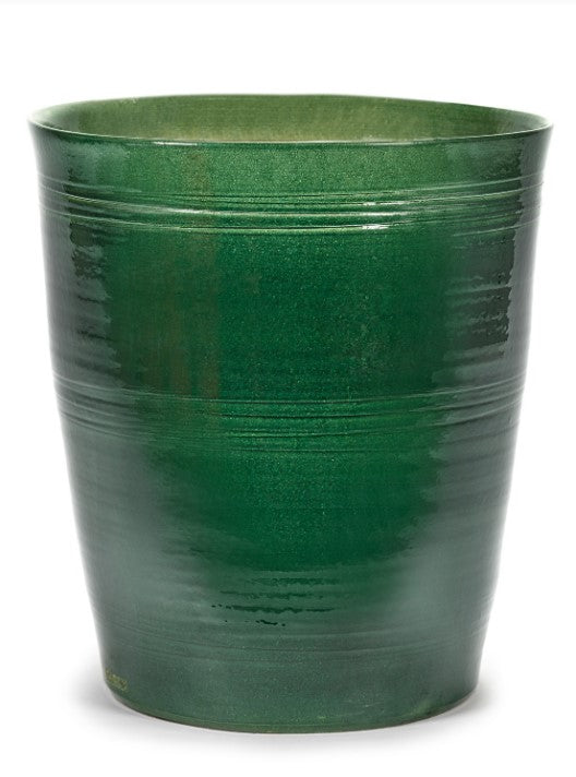 Pot Lines L groen D40 H44 cm