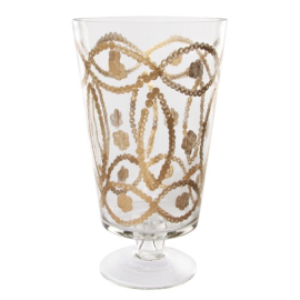 Glazen vaas met gouden slinger H21cm
