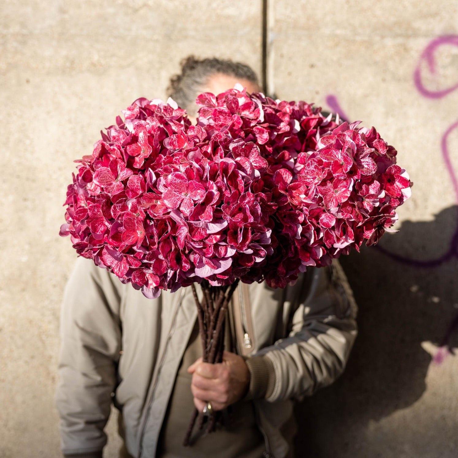 Artificial hortensia roze