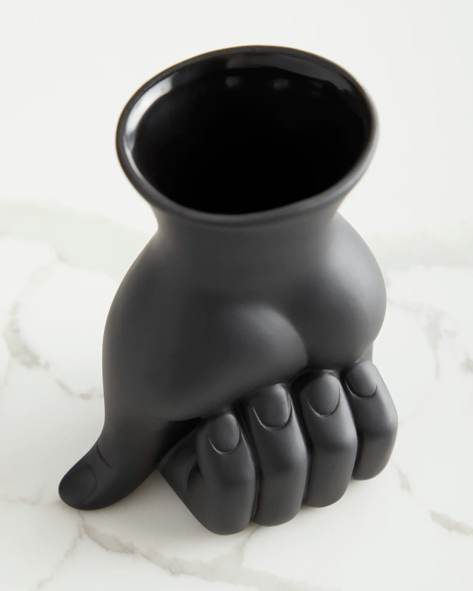 Marcel vaas - zwart porselein