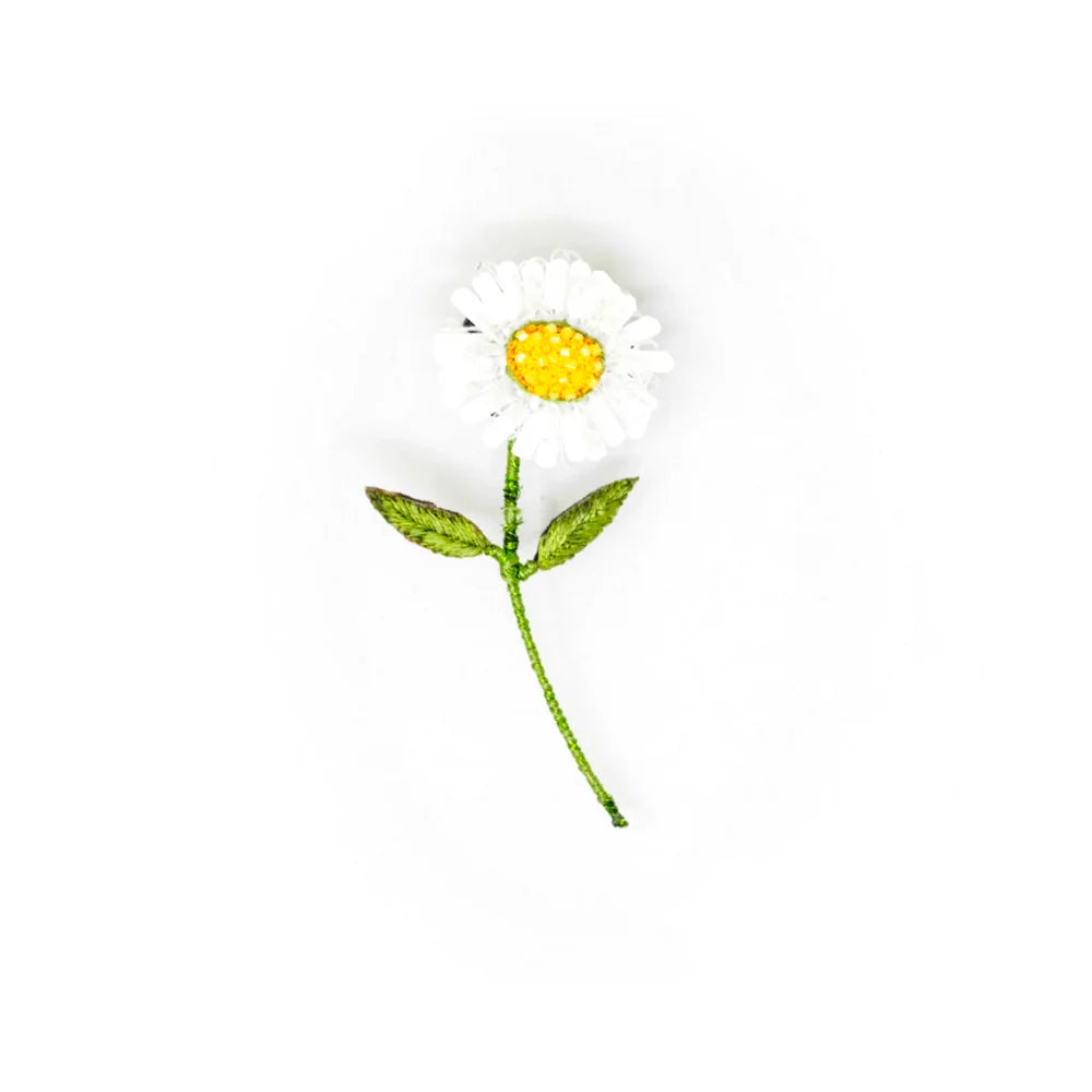 Broche White Daisy