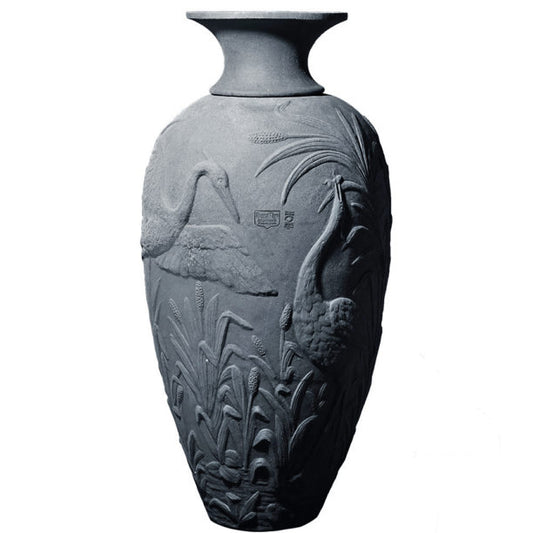 Amphora met reigers grijs
