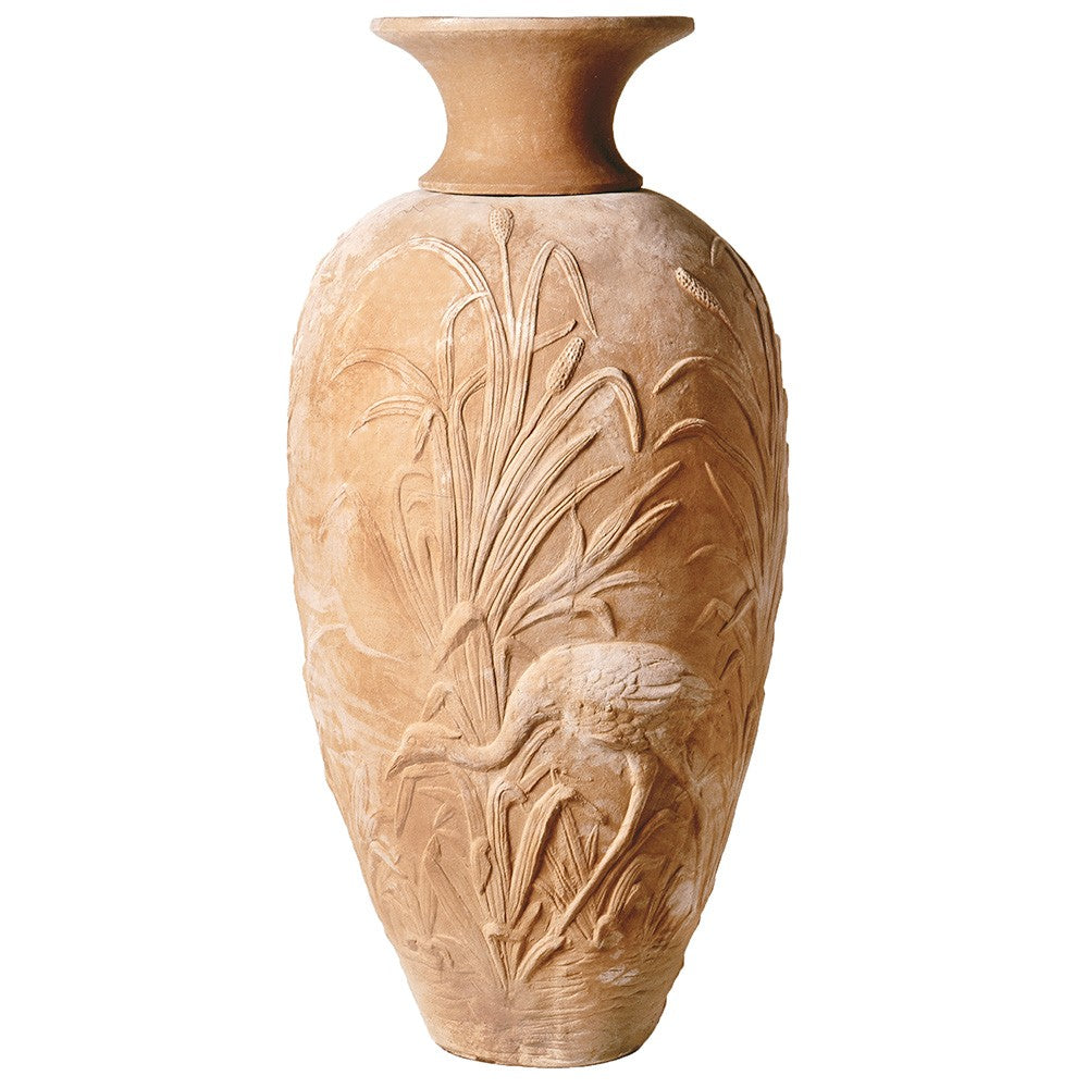 Amphora met reigers terra