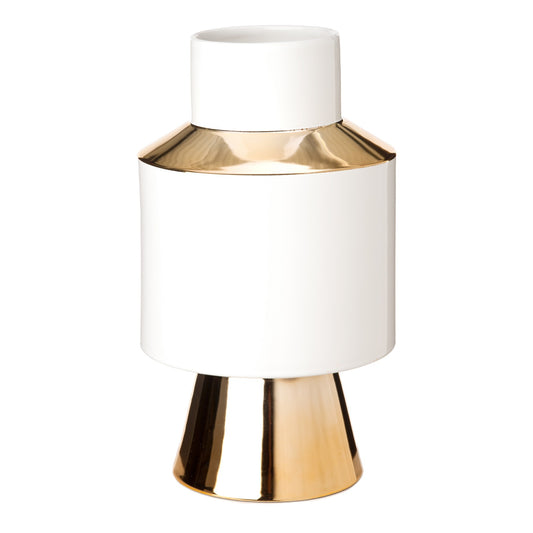 Vaas Object, wit en goud S, lichte beschadiging