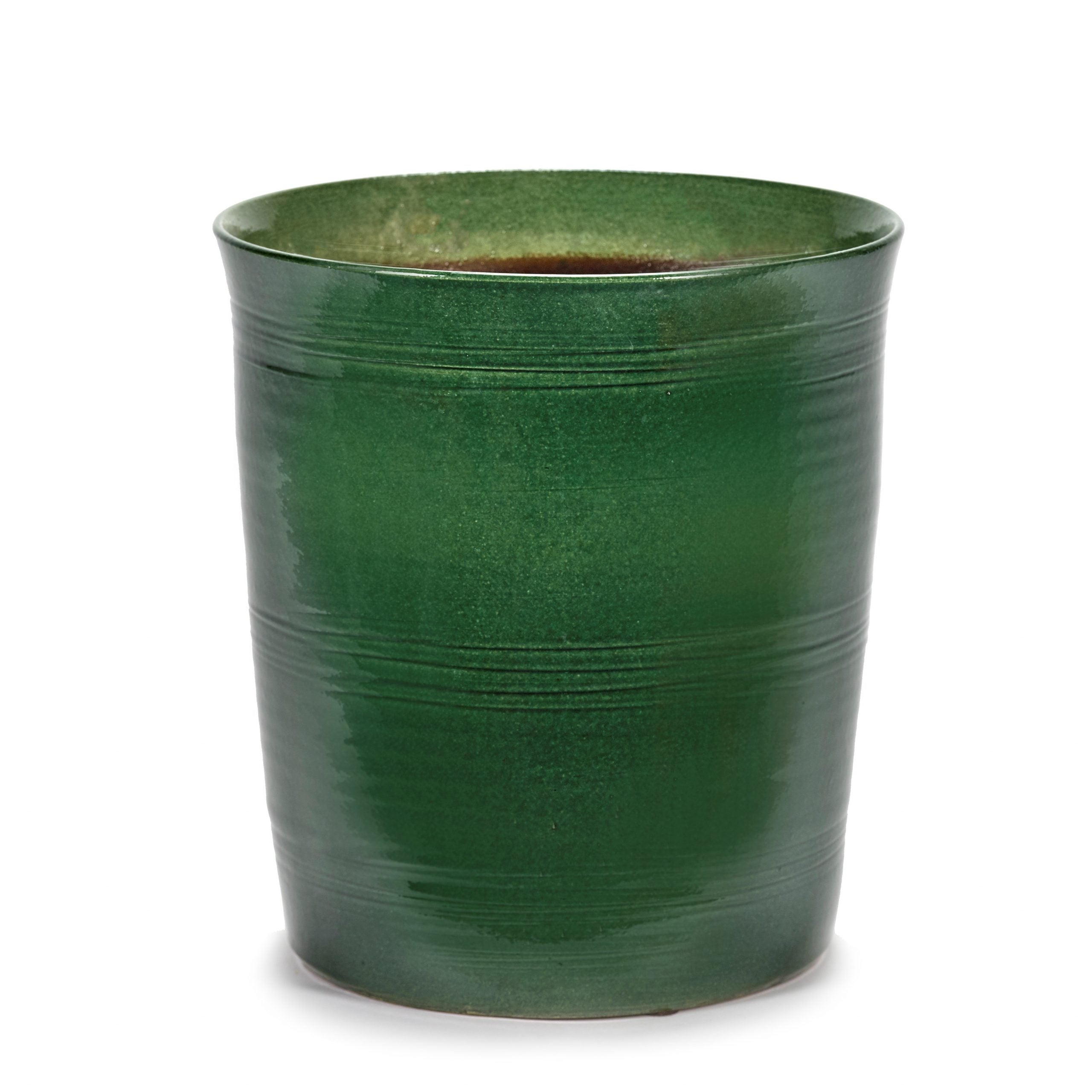 Pot Lines S groen D26 H28 cm