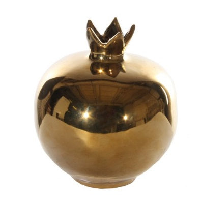 Ceramic pomegranate vase gold D10 H12 cm