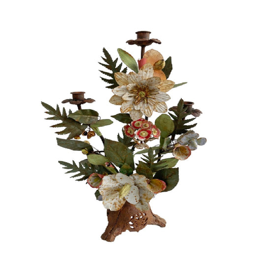 Metalen bloemen roest H35cm