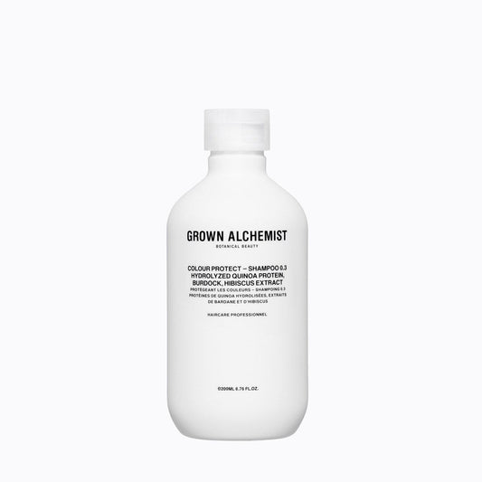 Colour Shampoo: Hydrolyzed Quinoa Protein, Burdock, Hibiscus Extract